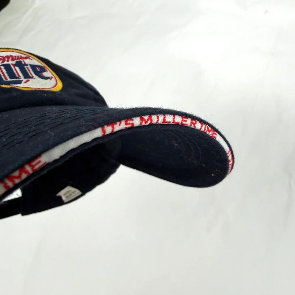 Miller Lite Navy Blue Embroidered Logo Baseball‎ Cap Men's Adjustable